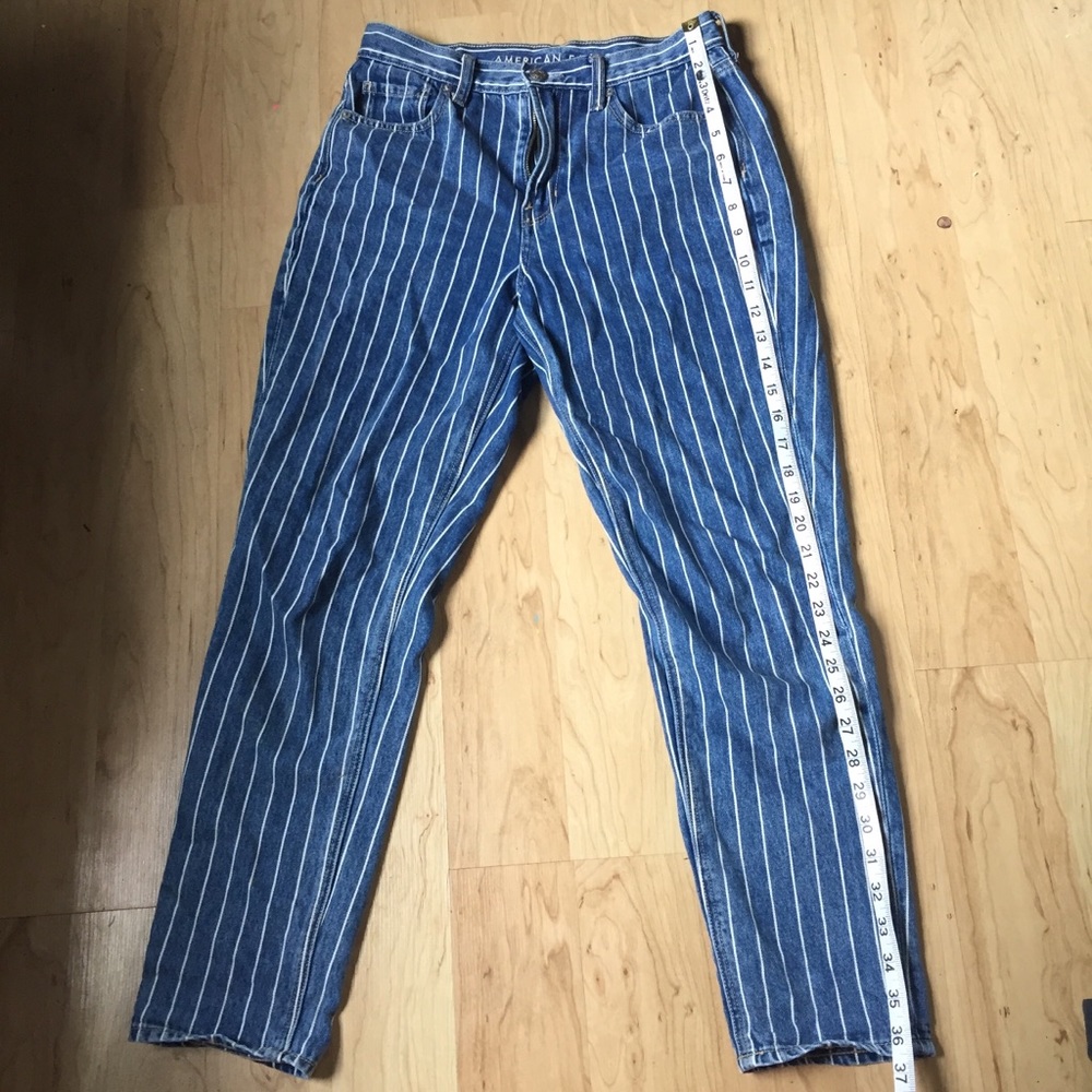 American eagle striped mom jeans